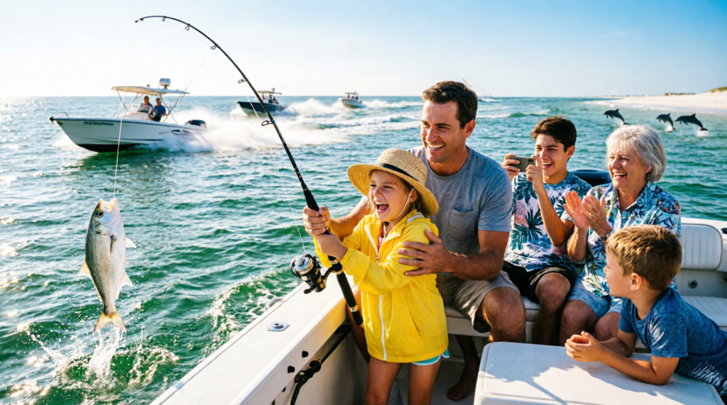 Family Fishing Thunder on the Gulf